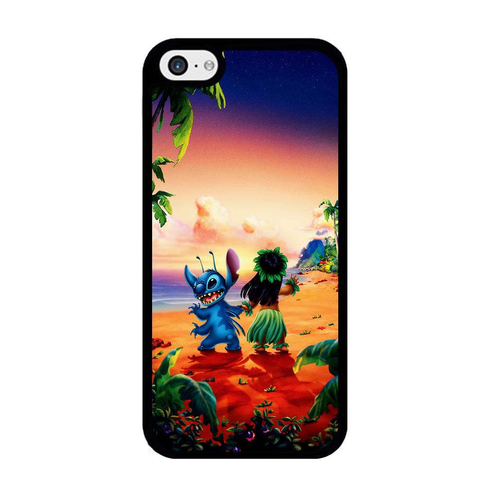 Lilo and Stitch on The Beach iPhone 5 | 5s Case-Rubber / Black (2D Case)-Xtracase