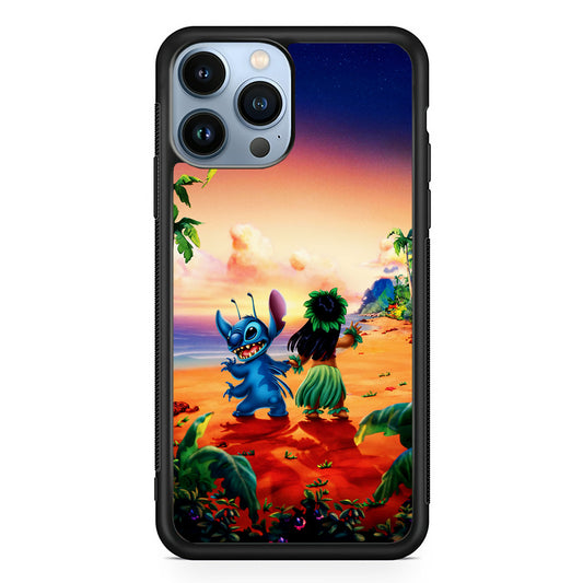 Lilo and Stitch on The Beach iPhone 13 Pro Max Case