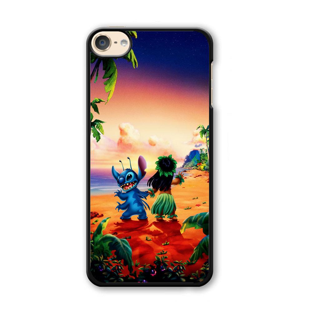 Lilo and Stitch on The Beach iPod Touch 6 Case-Plastic / Black (2D Case)-Xtracase