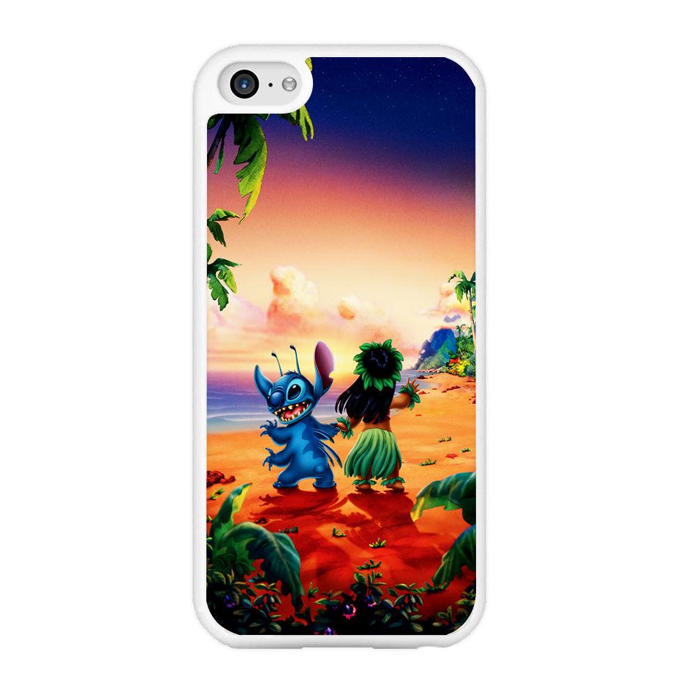Lilo and Stitch on The Beach iPhone 5 | 5s Case-Rubber / White (2D Case)-Xtracase