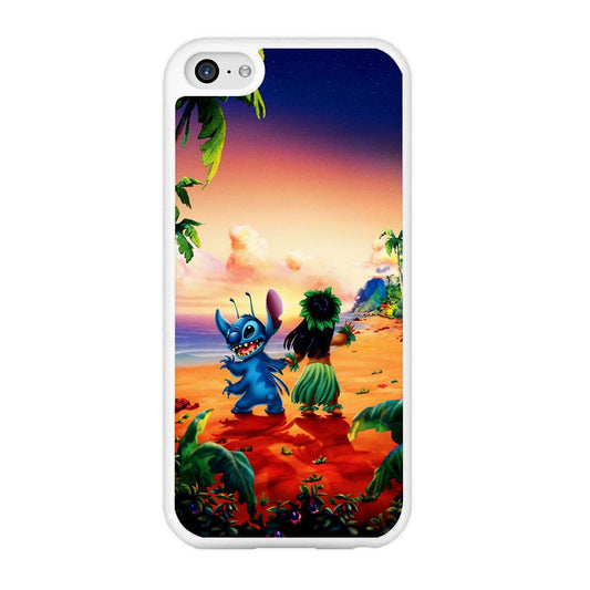 Lilo and Stitch on The Beach iPhone 5 | 5s Case-Rubber / White (2D Case)-Xtracase