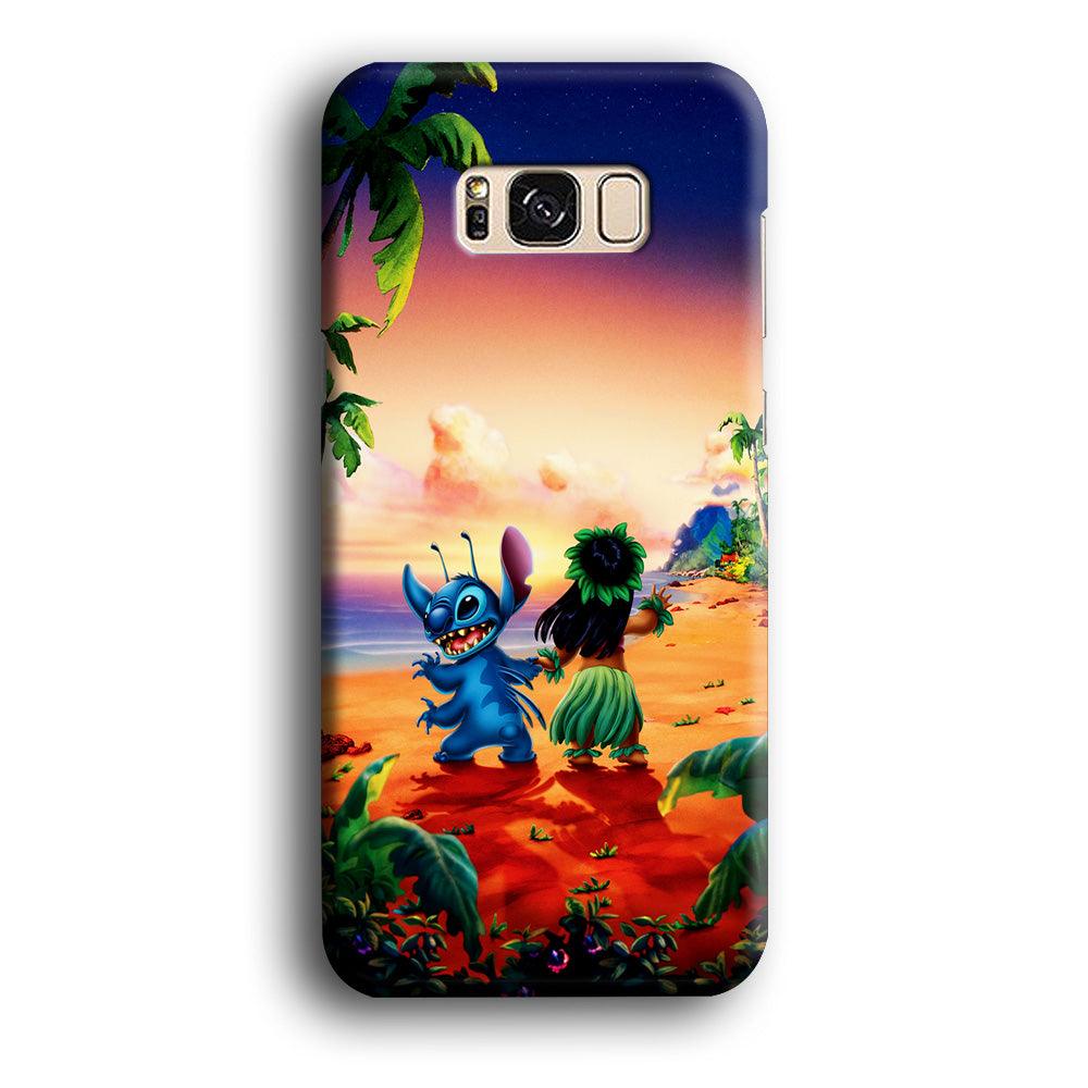 Lilo and Stitch on The Beach Samsung Galaxy S8 Plus Case-Plastic / Full Wrap (3D Case)-Xtracase