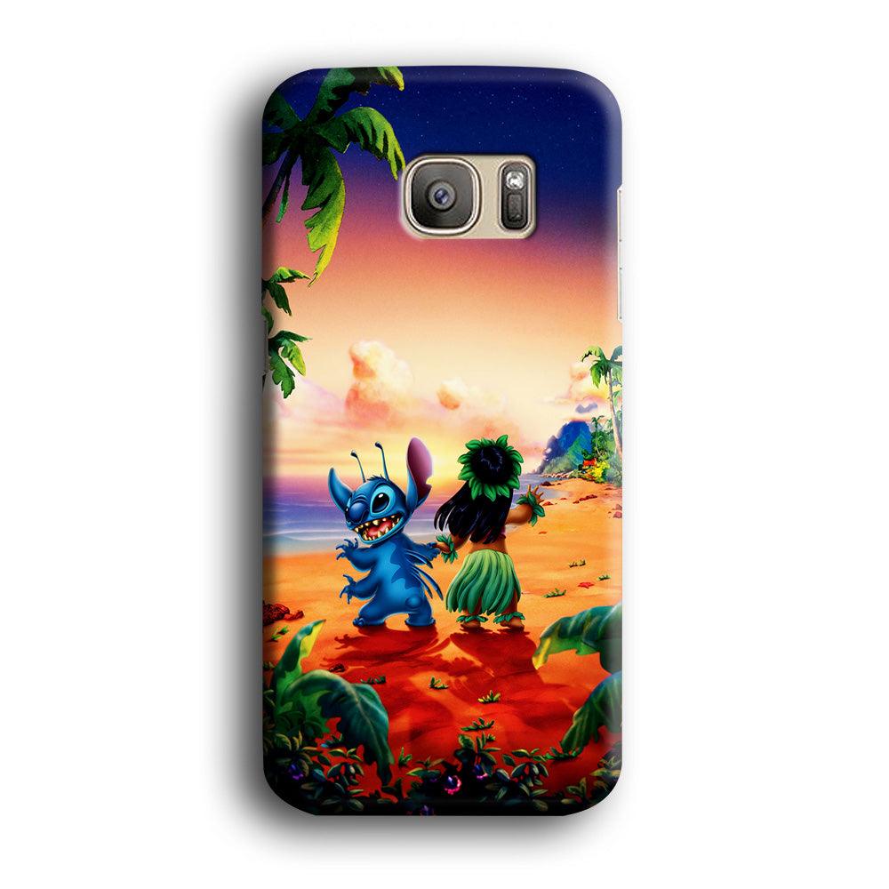 Lilo and Stitch on The Beach Samsung Galaxy S7 Case-Plastic / Full Wrap (3D Case)-Xtracase