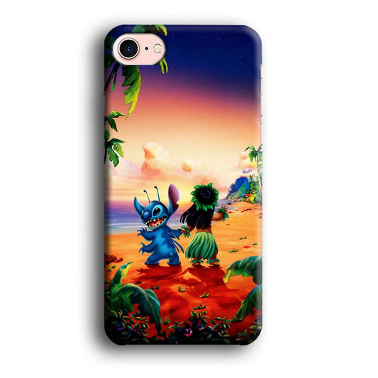 Lilo and Stitch on The Beach iPhone SE 2020 Case-Plastic / Full Wrap (3D Case)-Xtracase