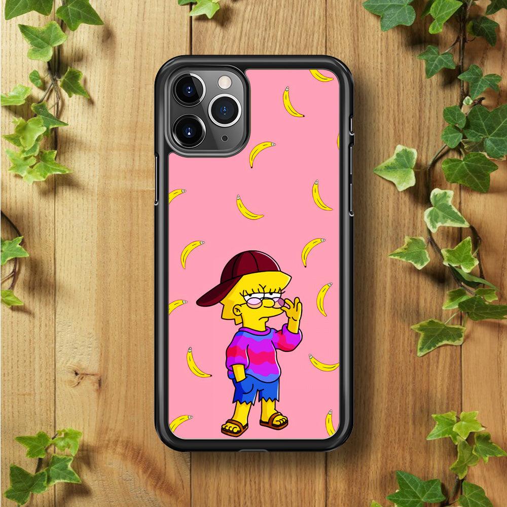 Lisa Simpson Banana iPhone 11 Pro Case-Rubber / Black (2D Case)-Xtracase