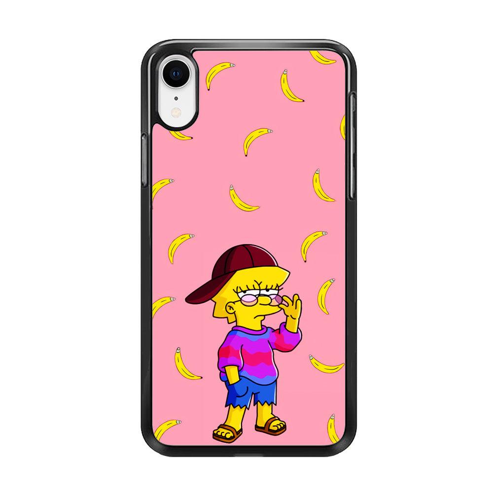 Lisa Simpson Banana iPhone XR Case-Rubber / Black (2D Case)-Xtracase