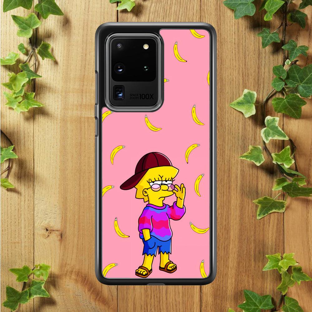 Lisa Simpson Banana Samsung Galaxy S20 Ultra Case-Plastic / Full Wrap (3D Case)-Xtracase