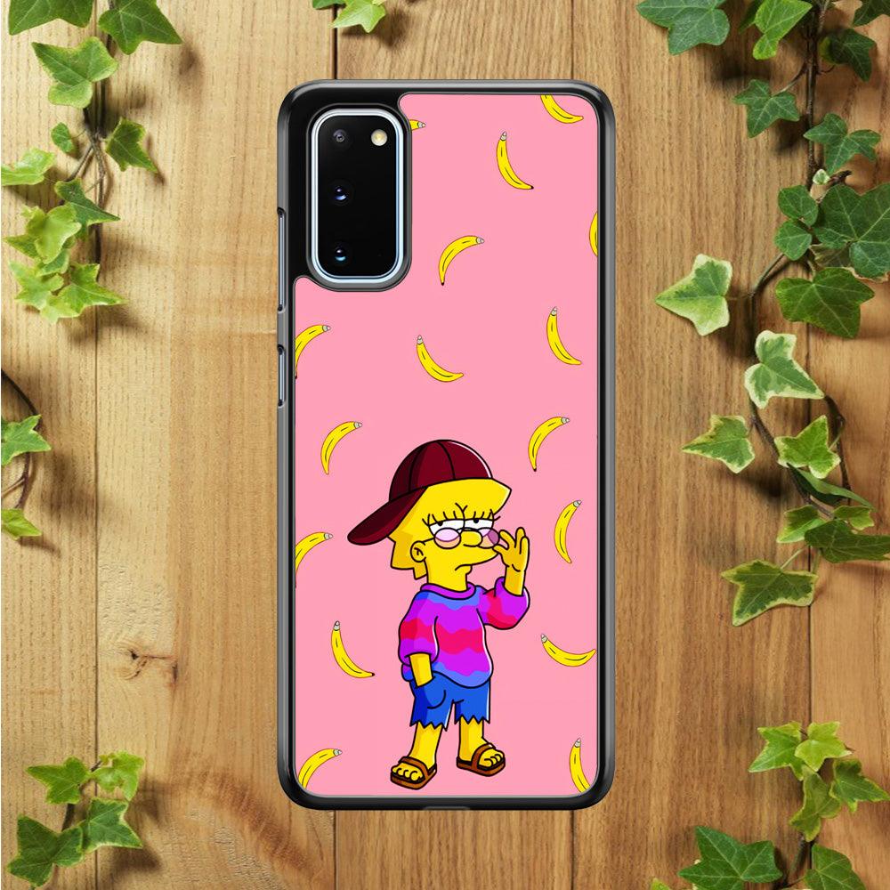 Lisa Simpson Banana Samsung Galaxy S20 Case-Rubber / Black (2D Case)-Xtracase