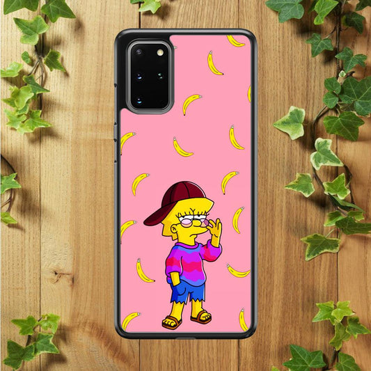 Lisa Simpson Banana Samsung Galaxy S20 Plus Case-Rubber / White (2D Case)-Xtracase