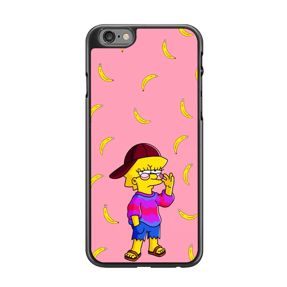 Lisa Simpson Banana iPhone 6 | 6s Case-Rubber / Black (2D Case)-Xtracase
