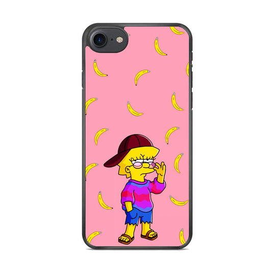 Lisa Simpson Banan iPhone 8 Case-Rubber / Black (2D Case)-Xtracase