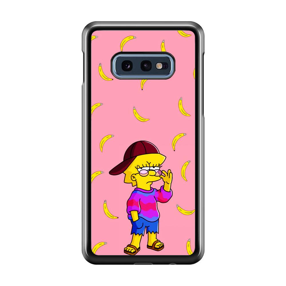 Lisa Simpson Banana Samsung Galaxy S10E Case-Plastic / Full Wrap (3D Case)-Xtracase