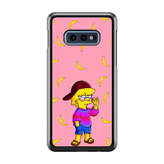Lisa Simpson Banana Samsung Galaxy S10E Case-Plastic / Full Wrap (3D Case)-Xtracase