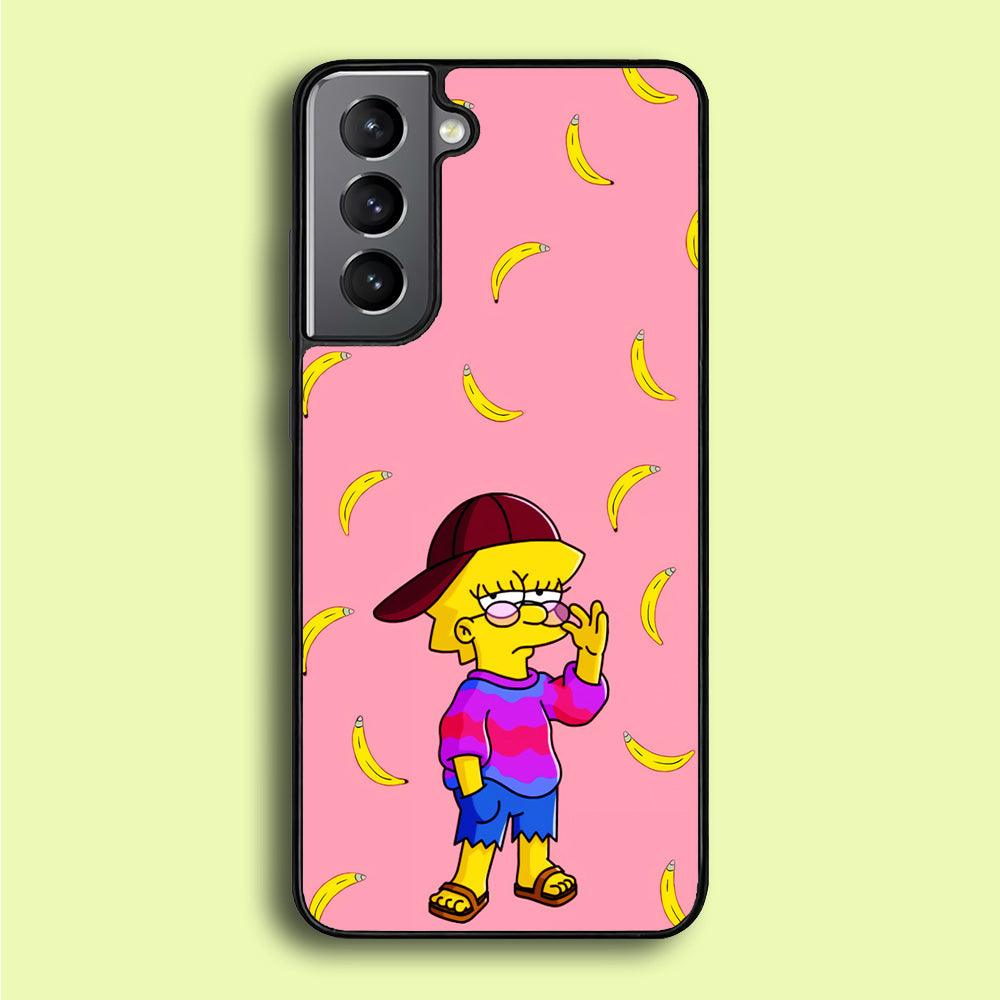 Lisa Simpson Banana Samsung Galaxy A16 Case-Rubber / Black (2D Case)-Xtracase