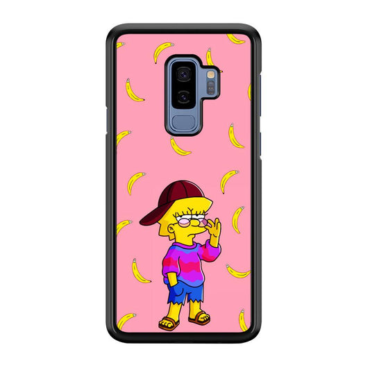 Lisa Simpson Banana Samsung Galaxy S9 Plus Case-Rubber / Black (2D Case)-Xtracase