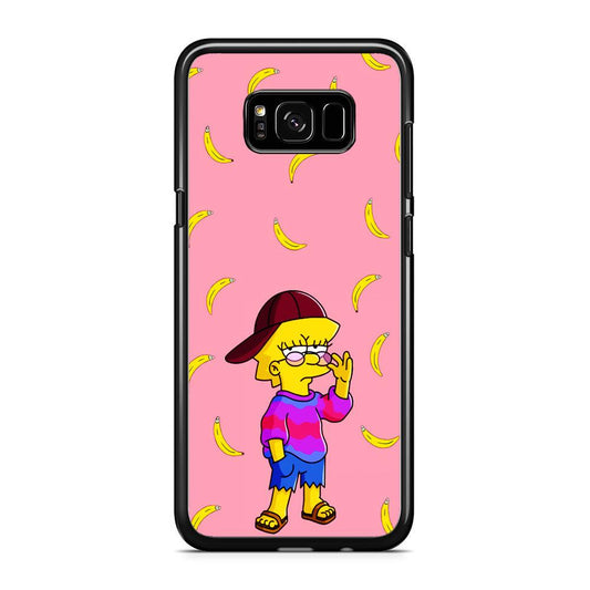 Lisa Simpson Banana Samsung Galaxy S8 Case-Rubber / Black (2D Case)-Xtracase