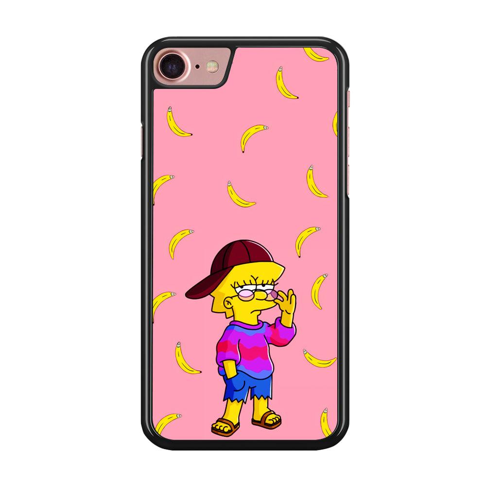 Lisa Simpson Banana iPhone SE 2020 Case-Rubber / Black (2D Case)-Xtracase