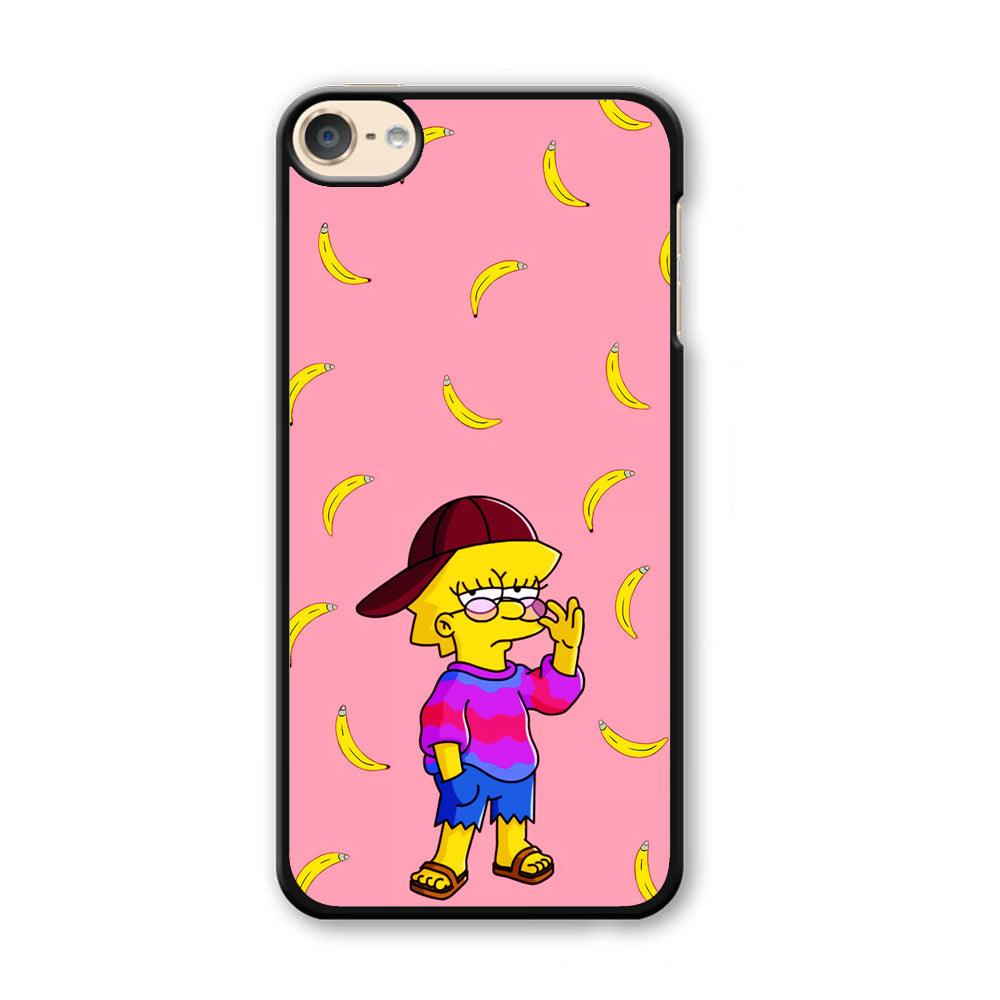 Lisa Simpson Banana iPod Touch 6 Case-Plastic / White (2D Case)-Xtracase