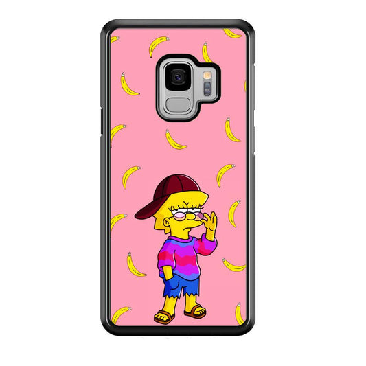 Lisa Simpson Banana Samsung Galaxy S9 Case-Rubber / Black (2D Case)-Xtracase