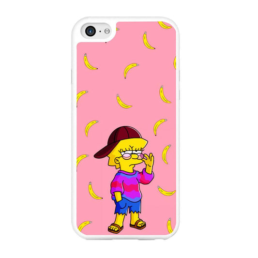 Lisa Simpson Banana iPhone 6 | 6s Case-Rubber / White (2D Case)-Xtracase