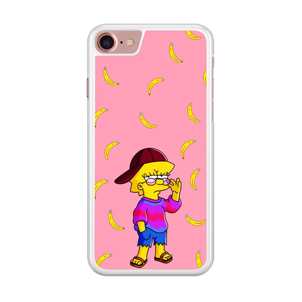 Lisa Simpson Banana iPhone SE 2020 Case-Rubber / White (2D Case)-Xtracase