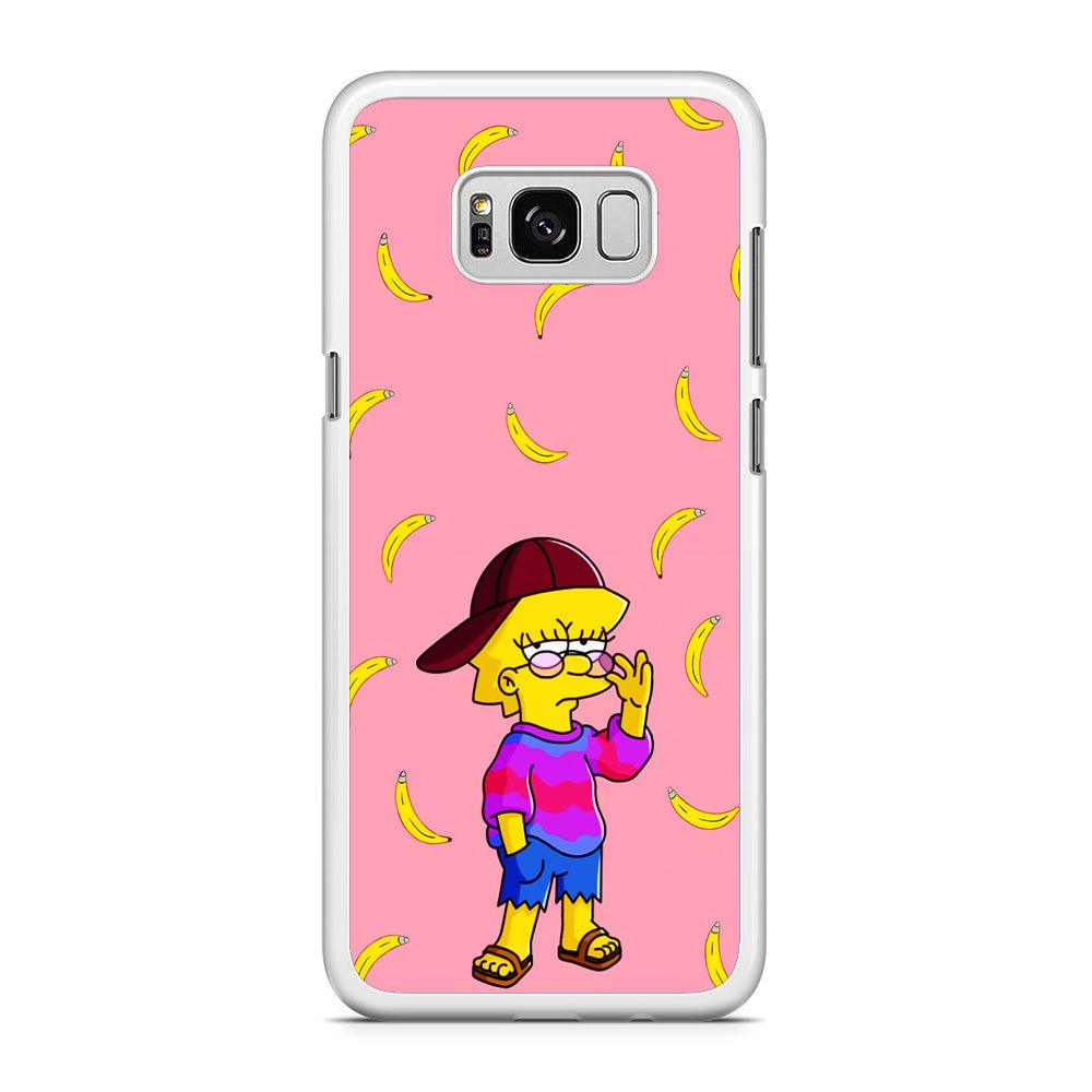 Lisa Simpson Banana Samsung Galaxy S8 Case-Rubber / White (2D Case)-Xtracase