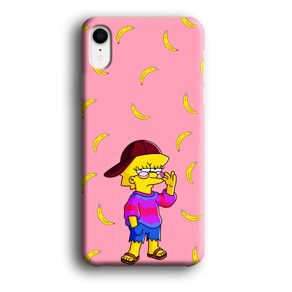Lisa Simpson Banana iPhone XR Case-Plastic / Full Wrap (3D Case)-Xtracase