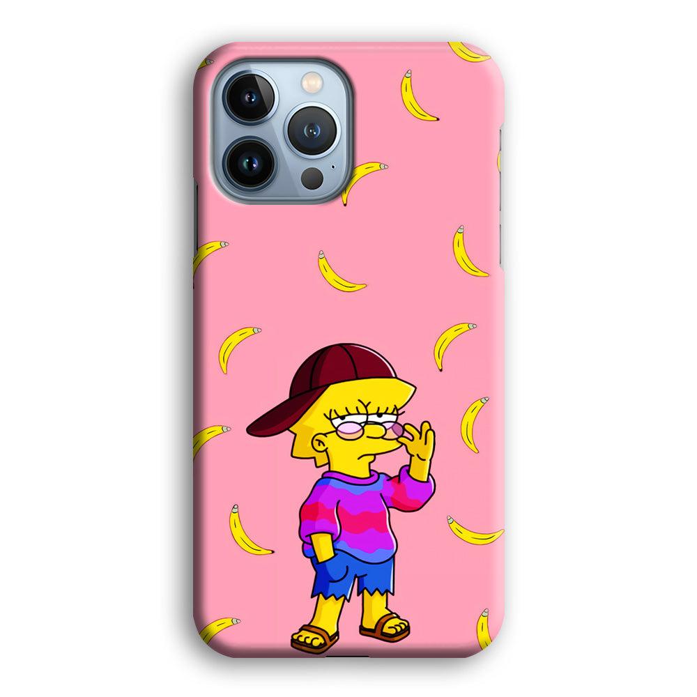 Lisa Simpson Banana iPhone 13 Pro Case-Plastic / Full Wrap (3D Case)-Xtracase