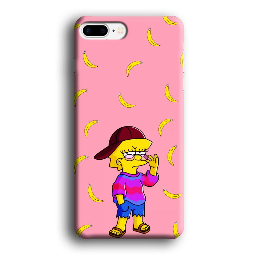 Lisa Simpson Banana iPhone 7 Plus Case-Plastic / Full Wrap (3D Case)-Xtracase