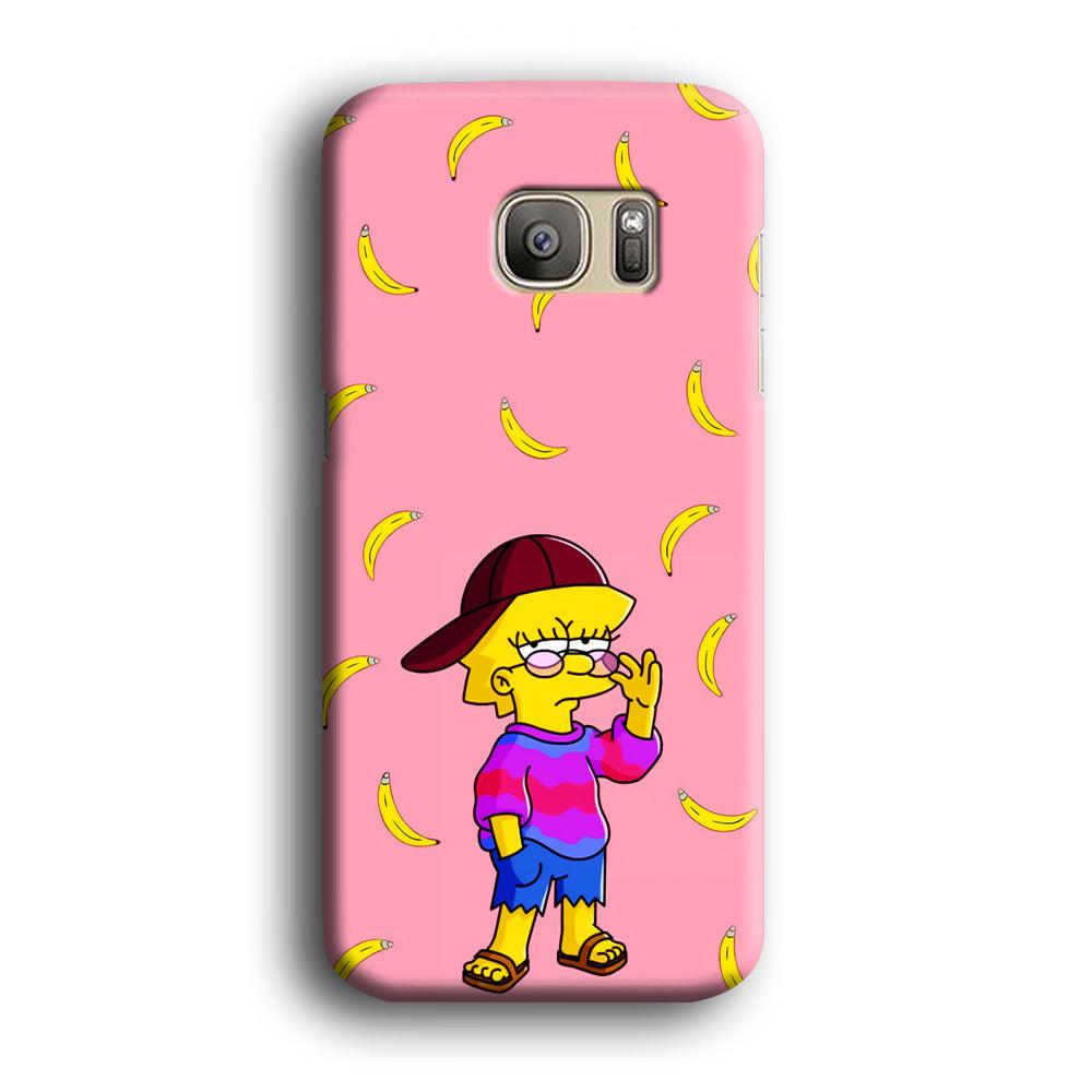Lisa Simpson Banana Samsung Galaxy S7 Edge Case-Plastic / Full Wrap (3D Case)-Xtracase