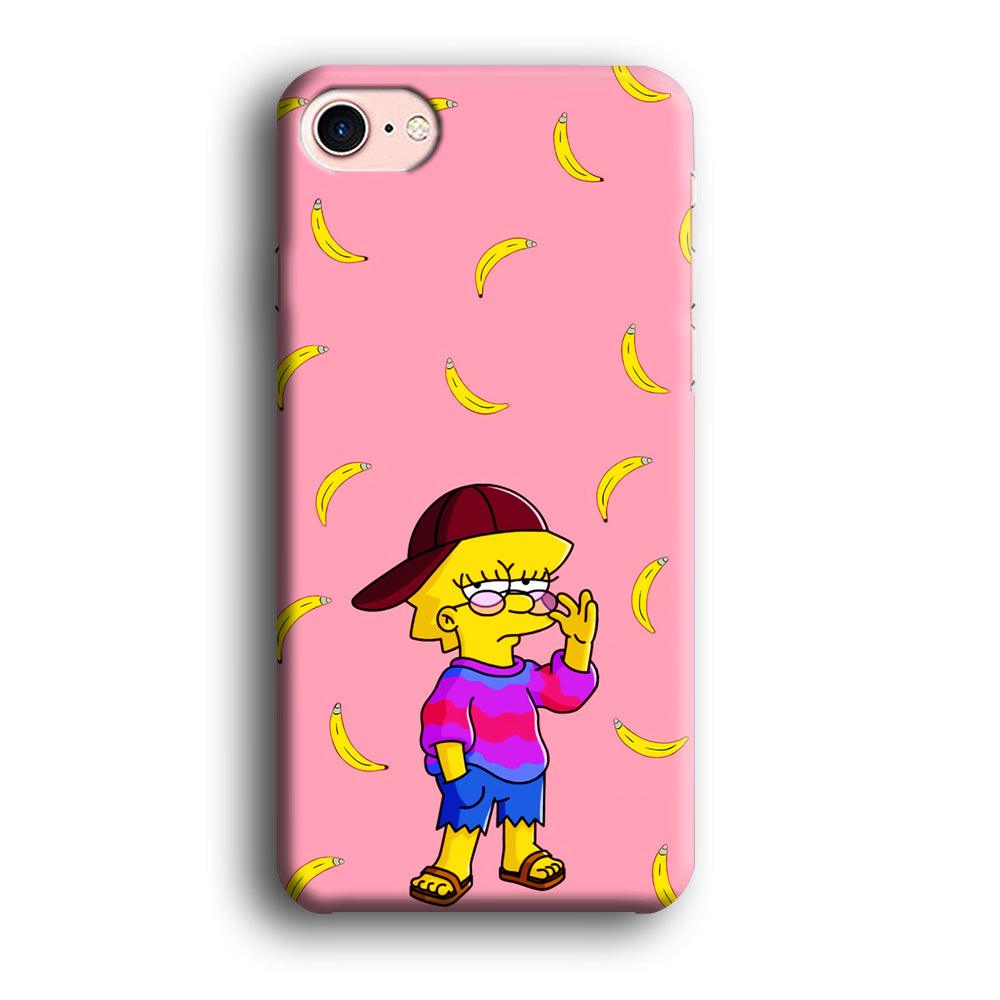 Lisa Simpson Banana iPhone SE 2020 Case-Plastic / Full Wrap (3D Case)-Xtracase