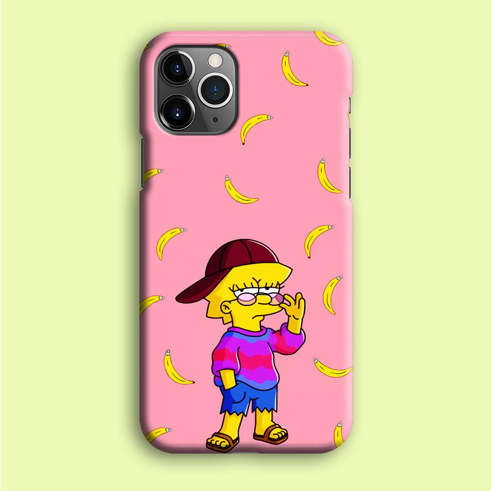 Lisa Simpson Banana iPhone 12 Pro Max Case-Plastic / Full Wrap (3D Case)-Xtracase