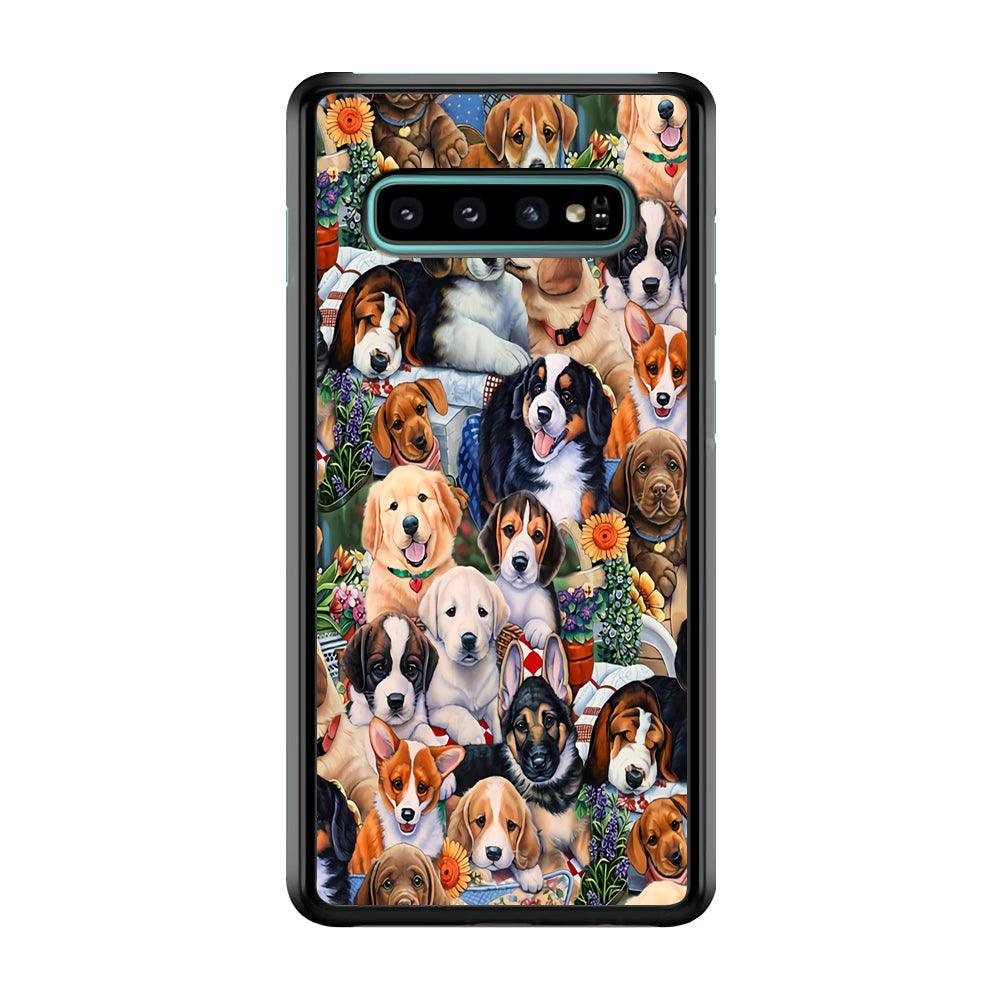 Lots of Cute Dogs Samsung Galaxy S10 Case-Plastic / Full Wrap (3D Case)-Xtracase