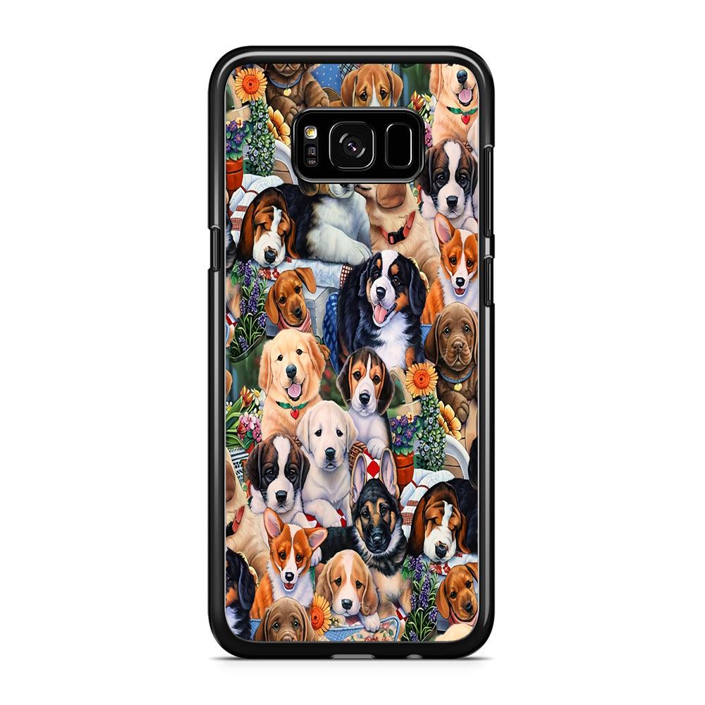 Lots of Cute Dogs Samsung Galaxy S8 Case-Rubber / Black (2D Case)-Xtracase
