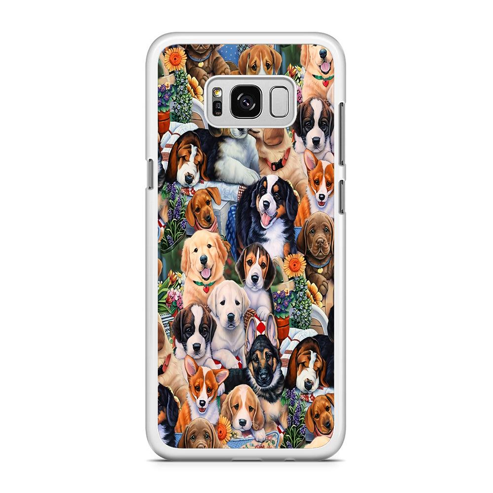 Lots of Cute Dogs Samsung Galaxy S8 Case-Rubber / White (2D Case)-Xtracase