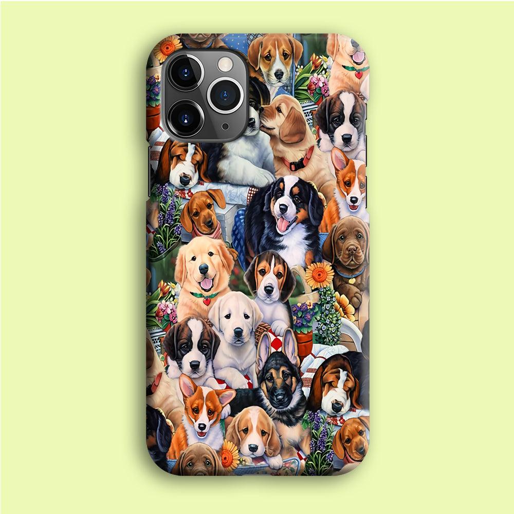 Lots of Cute Dogs iPhone 12 Pro Case-Plastic / Full Wrap (3D Case)-Xtracase