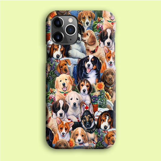 Lots of Cute Dogs iPhone 12 Pro Case-Plastic / Full Wrap (3D Case)-Xtracase