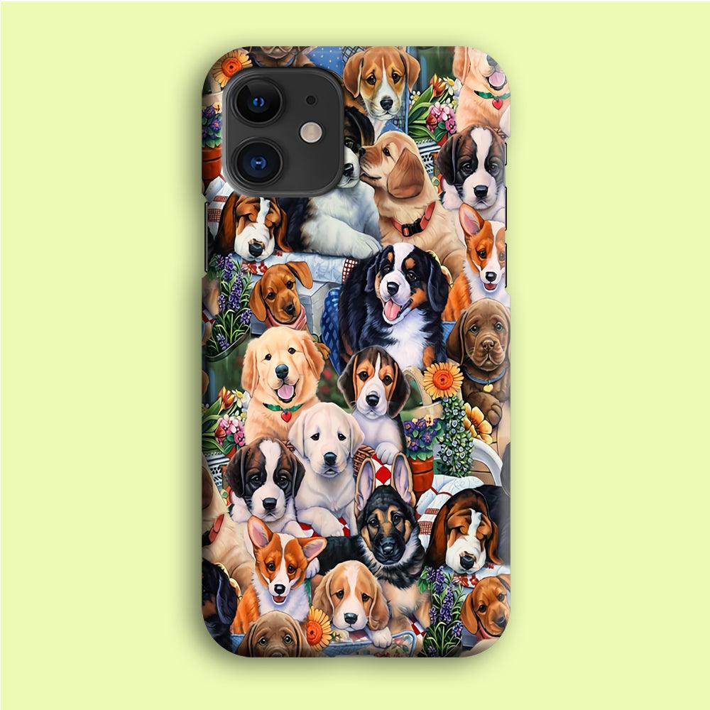 Lots of Cute Dogs iPhone 12 Mini Case-Plastic / Full Wrap (3D Case)-Xtracase