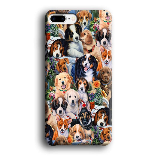 Lots of Cute Dogs iPhone 8 Plus Case-Plastic / Full Wrap (3D Case)-Xtracase