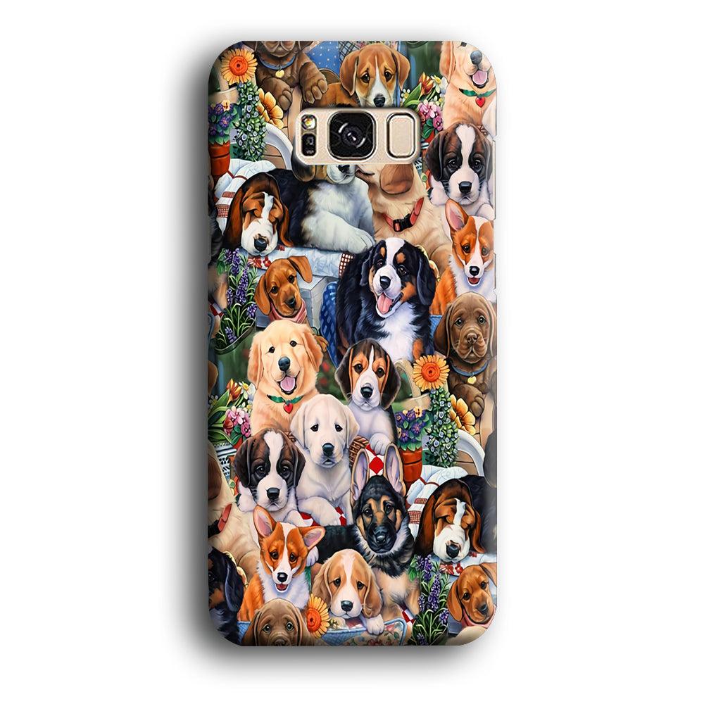 Lots of Cute Dogs Samsung Galaxy S8 Case-Plastic / Full Wrap (3D Case)-Xtracase