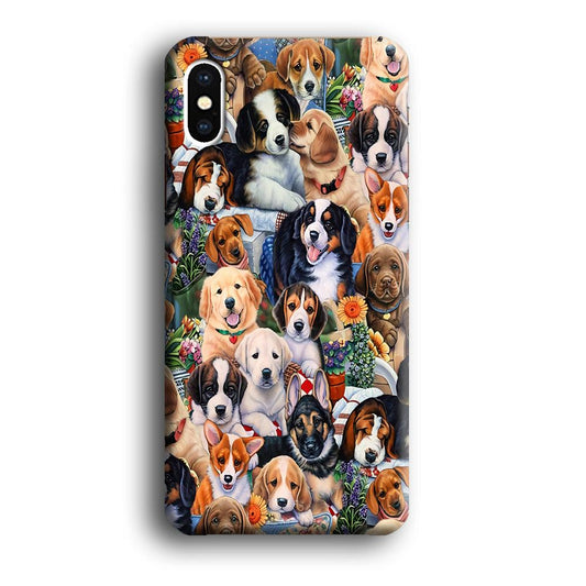 Lots of Cute Dogs iPhone X Case-Plastic / Full Wrap (3D Case)-Xtracase