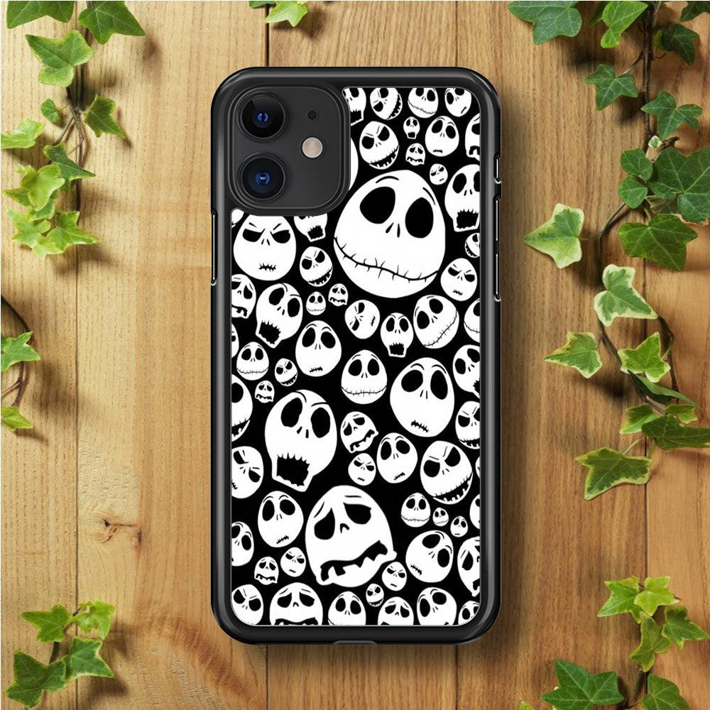 Lots of Face Doodle iPhone 11 Case-Rubber / Black (2D Case)-Xtracase