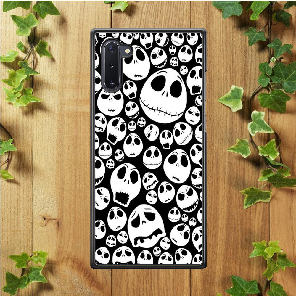 Lots of Face Doodle Samsung Galaxy Note 10 Case-Rubber / Black (2D Case)-Xtracase