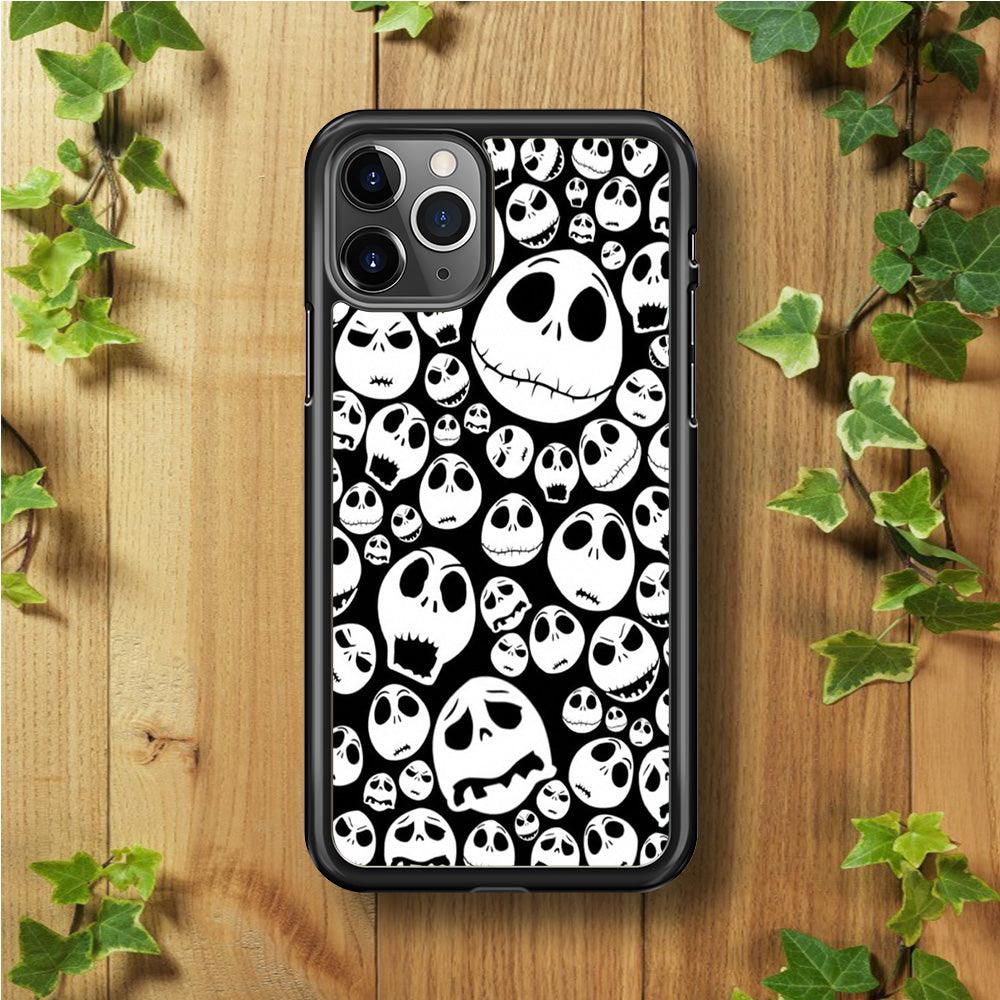 Lots of Face Doodle iPhone 11 Pro Case-Rubber / Black (2D Case)-Xtracase