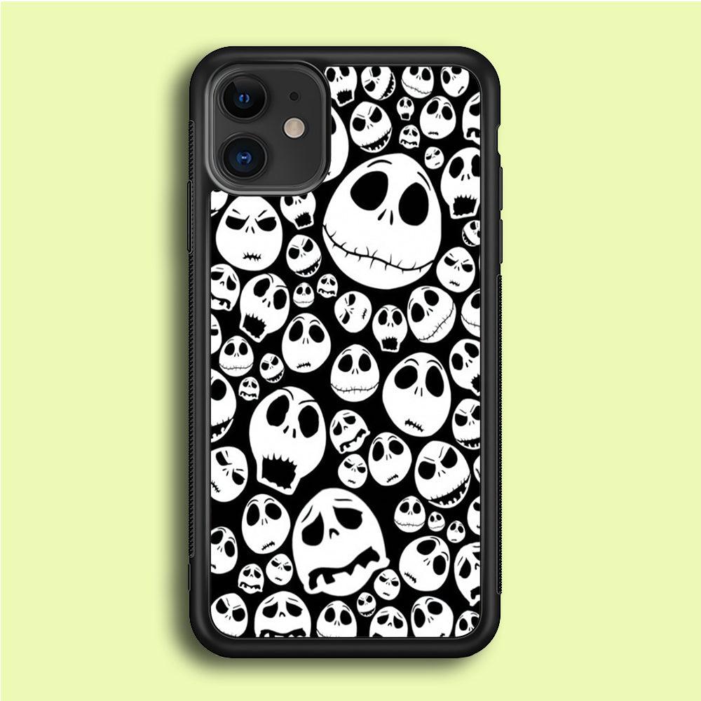 Lots of Face Doodle iPhone 12 Mini Case-Rubber / Black (2D Case)-Xtracase