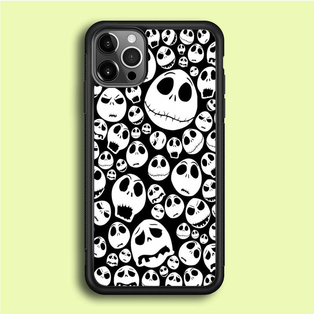 Lots of Face Doodle iPhone 12 Pro Case-Rubber / Black (2D Case)-Xtracase