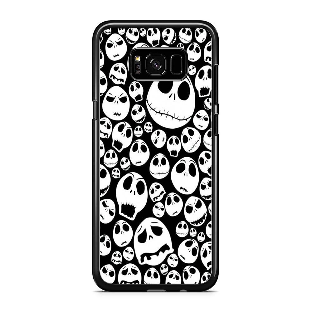 Lots of Face Doodle Samsung Galaxy S8 Case-Rubber / Black (2D Case)-Xtracase