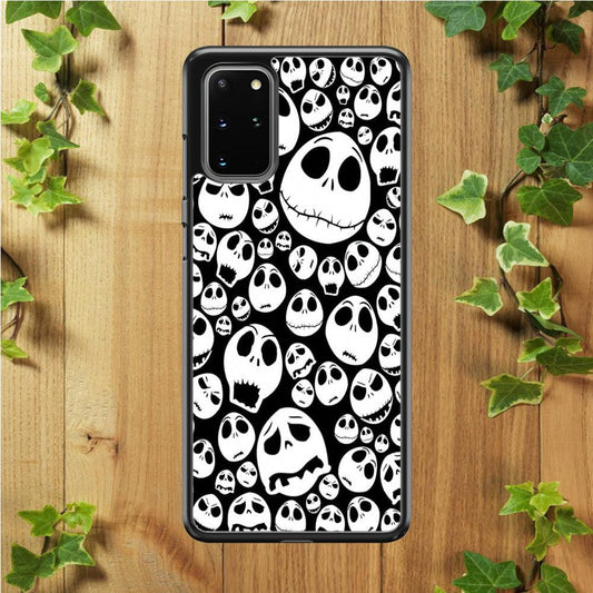 Lots of Face Doodle Samsung Galaxy S20 Plus Case-Rubber / White (2D Case)-Xtracase