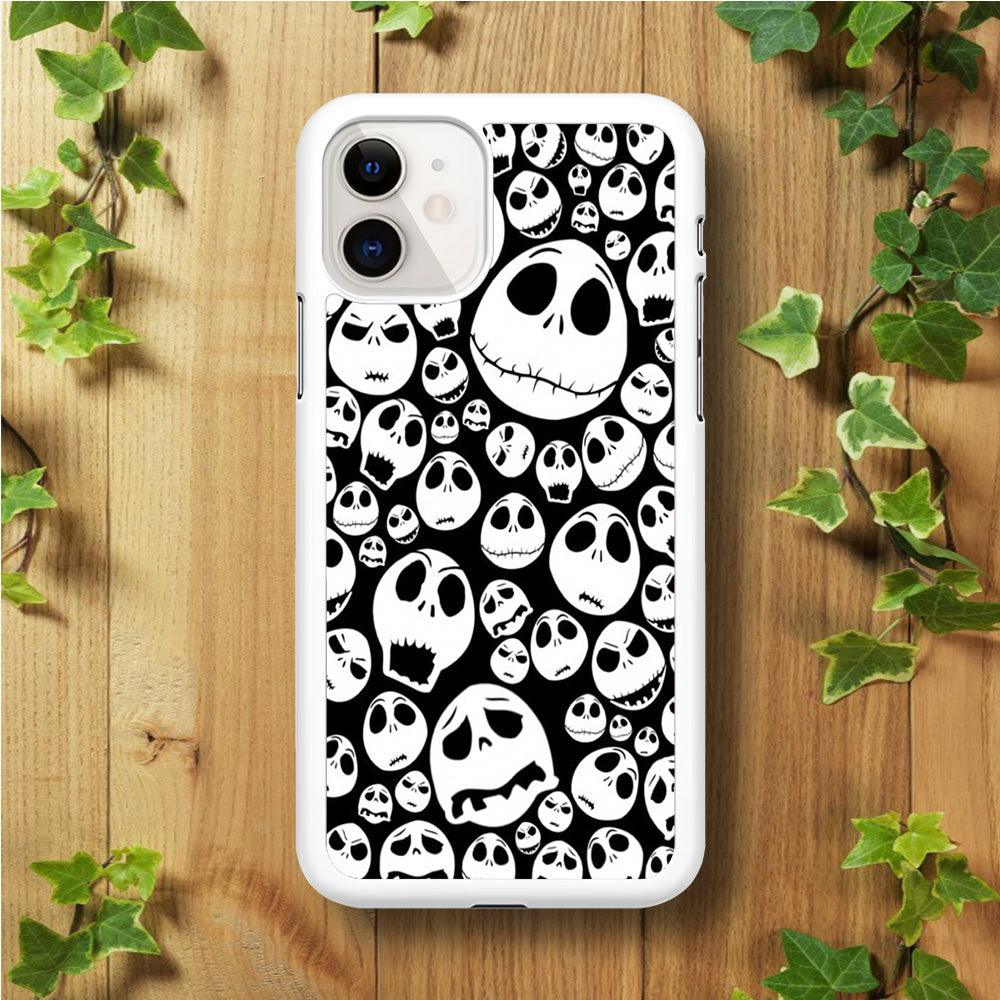 Lots of Face Doodle iPhone 11 Case-Rubber / White (2D Case)-Xtracase