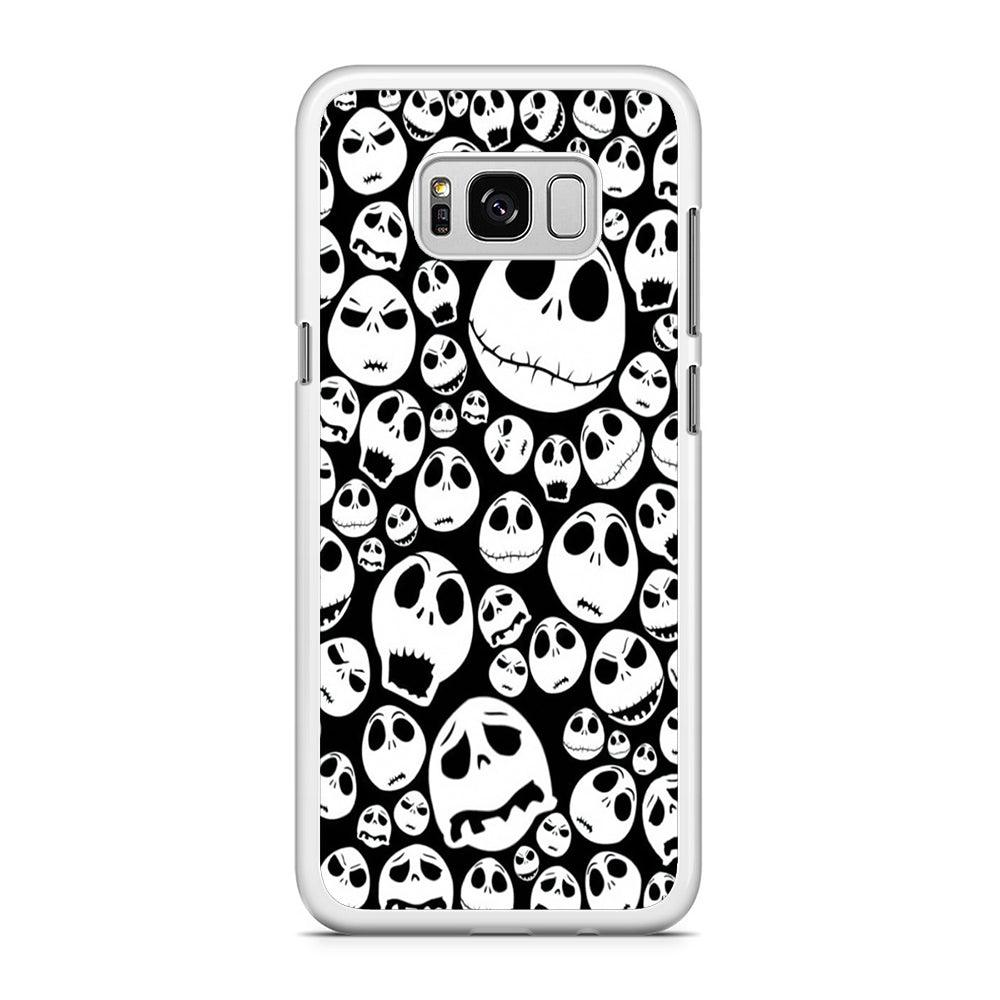 Lots of Face Doodle Samsung Galaxy S8 Case-Rubber / White (2D Case)-Xtracase